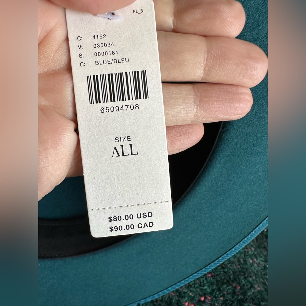 ‼️RARE‼️🎸WYETH🎸🔥NWT🔥Teal Wide Brim Hat with Black Band - Picture 12 of 16